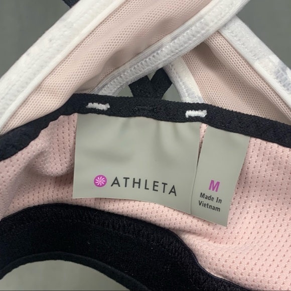 ATHLETA Pink Marble Print Transcendence Bra - Picture 9 of 9